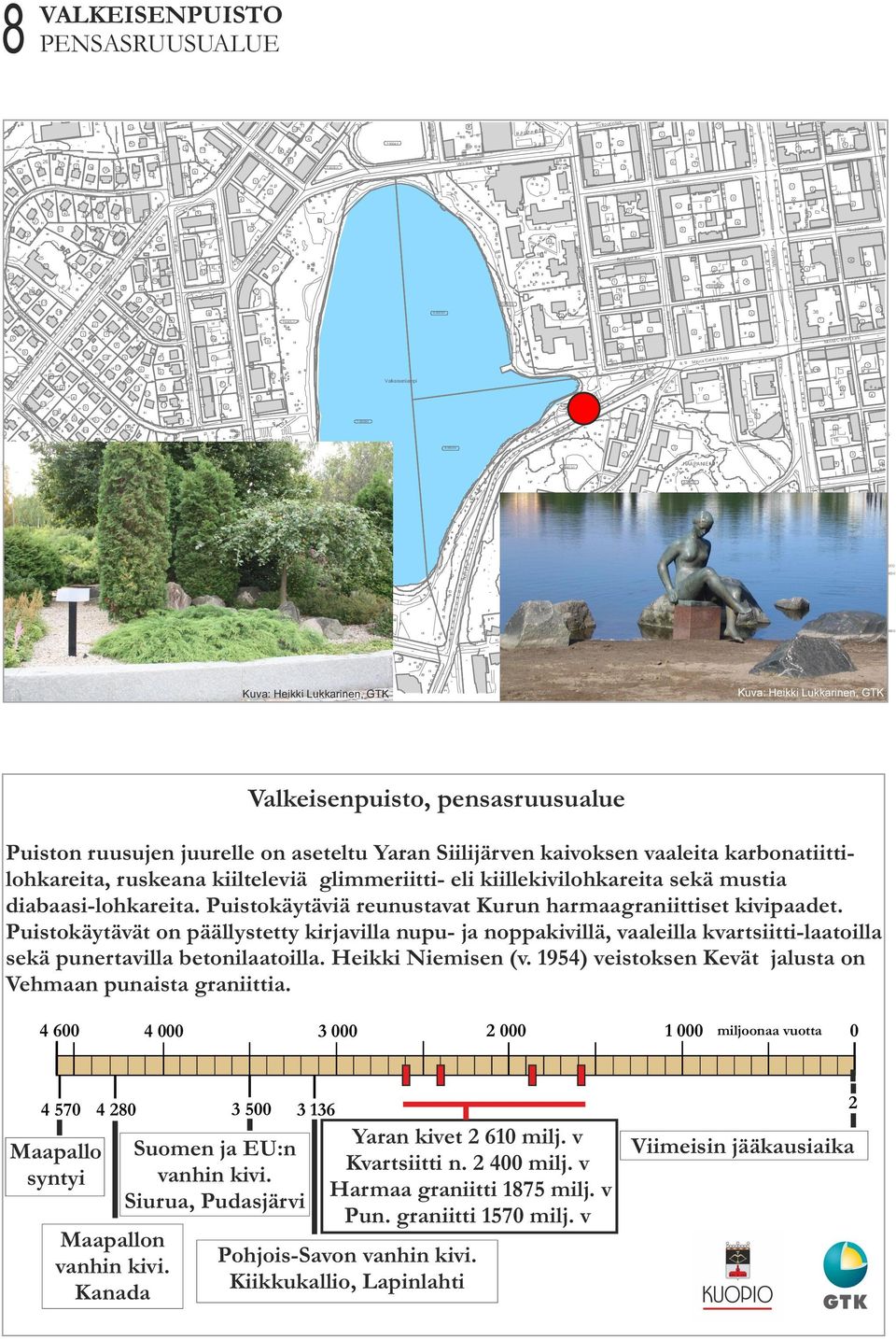 Pistokäytäviä renstvt Krn hrmgrniittiset kivipdet. Pistokäytävät on päällystetty kirjvill np- j noppkivillä, vleill kvrtsiitti-ltoill sekä pnertvill betoniltoill. Heikki Niemisen (v.