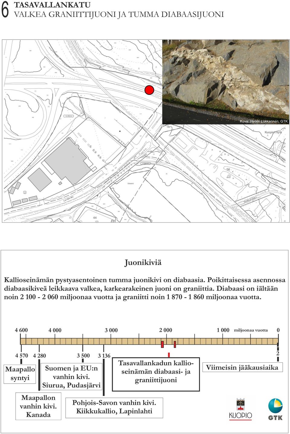 Poikittisess sennoss dibsikiveä leikv vlke, rkerkeen joni on grniitti.