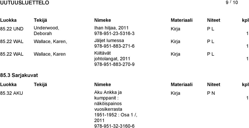 3 Sarjakuvat Jäljet lumessa 978-95-883-27-6 Kiiltävät johtolangat, 20