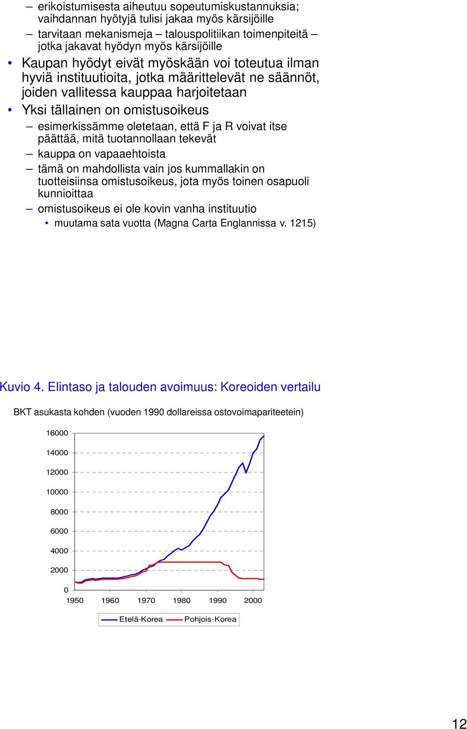 ja R voivat itse päättää, mitä tuotannollaan tekevät kauppa on vapaaehtoista tämä on mahdollista vain jos kummallakin on tuotteisiinsa omistusoikeus, jota myös toinen osapuoli kunnioittaa