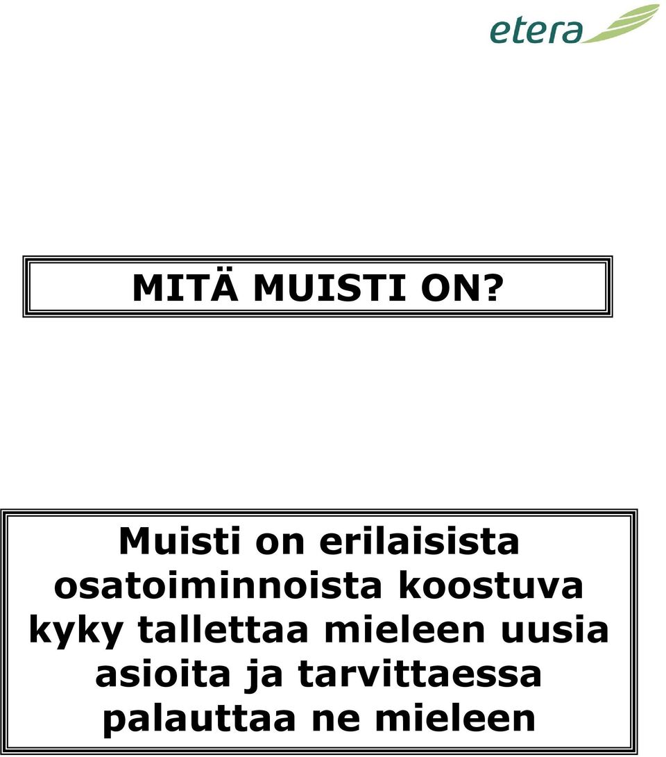 osatoiminnoista koostuva kyky