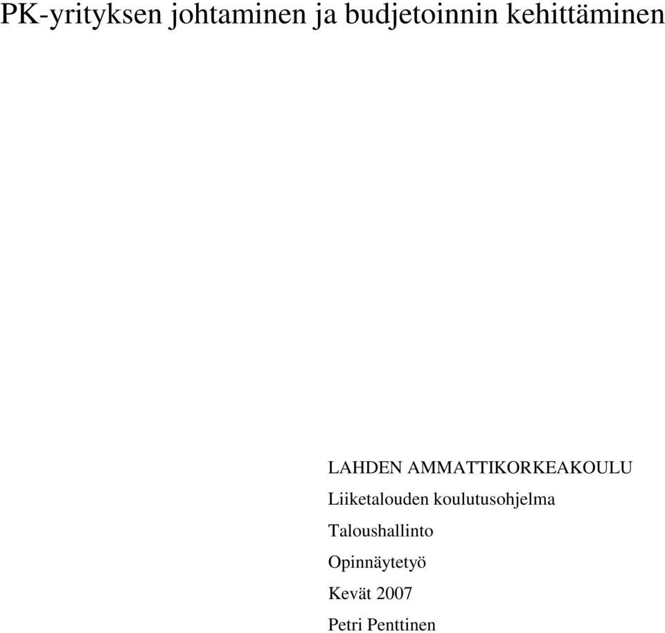 Liiketalouden koulutusohjelma