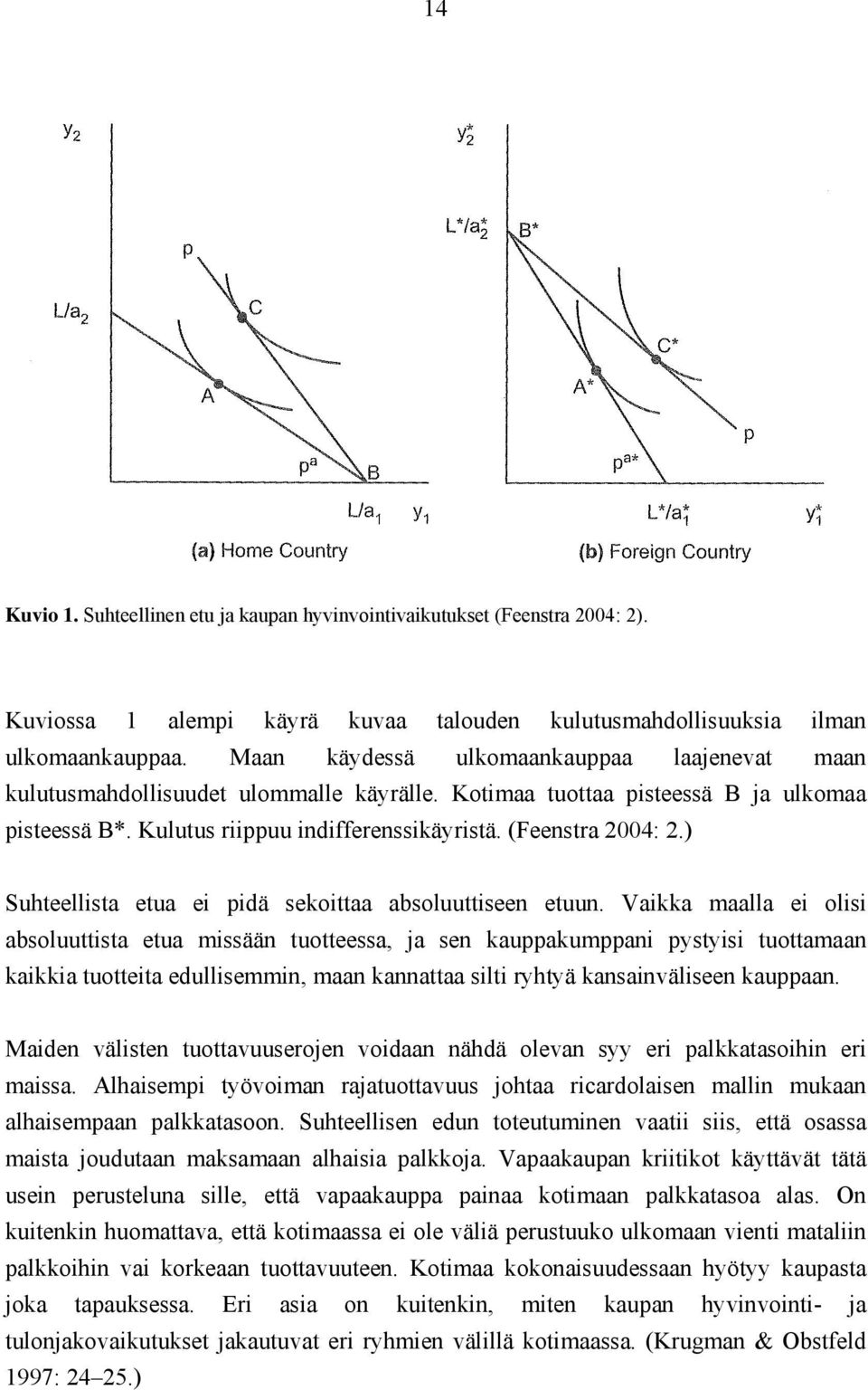 ) Suhteellista etua ei pidä sekoittaa absoluuttiseen etuun.