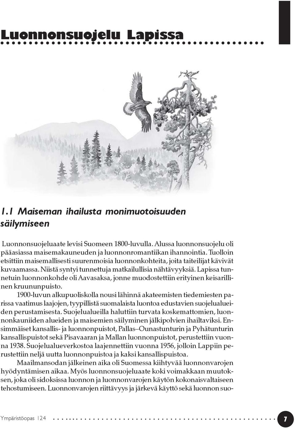 Niistä syntyi tunnettuja matkailullisia nähtävyyksiä. Lapissa tunnetuin luonnonkohde oli Aavasaksa, jonne muodostettiin erityinen keisarillinen kruununpuisto.