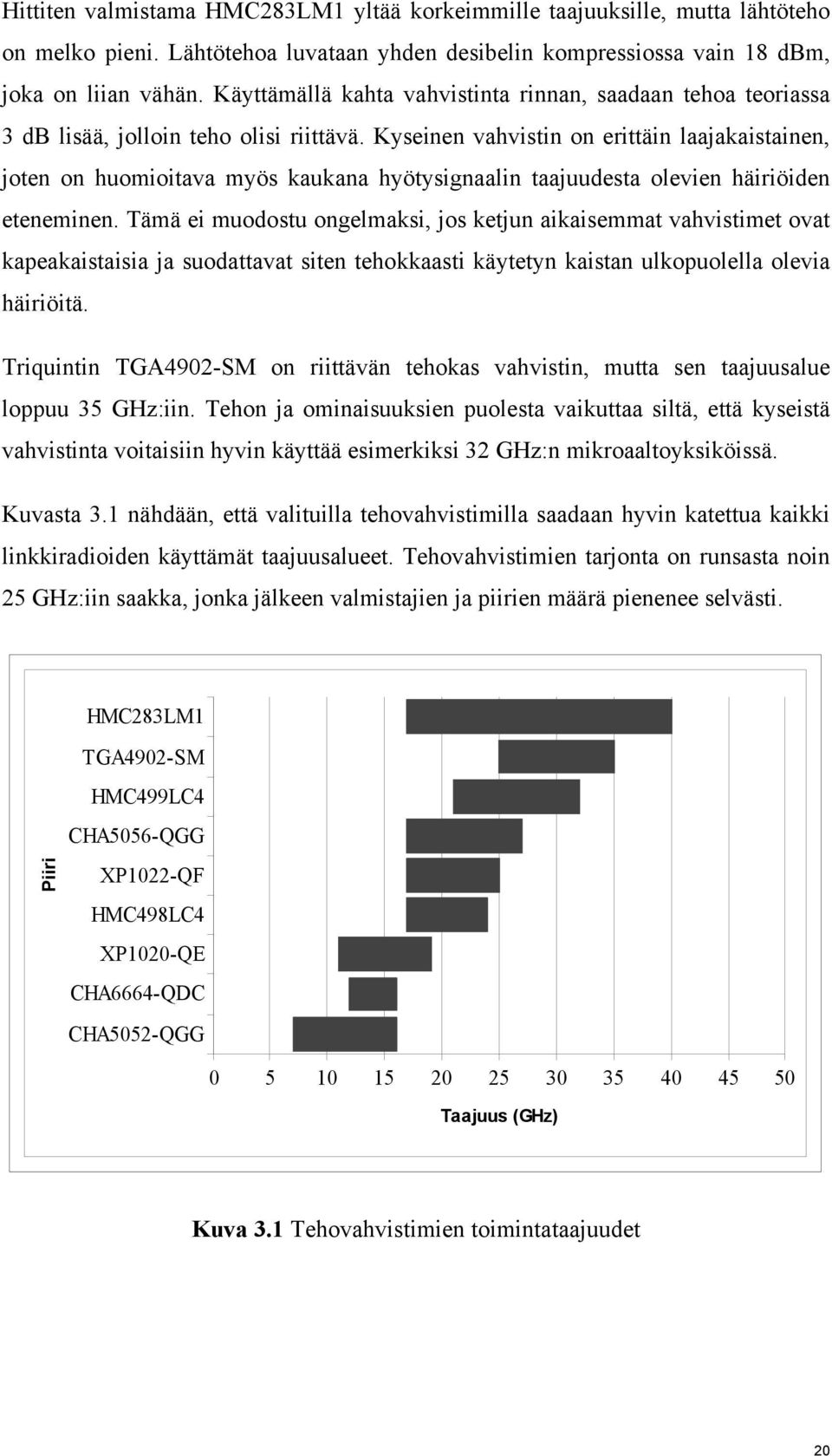 Kyseinen vahvistin on erittäin laajakaistainen, joten on huomioitava myös kaukana hyötysignaalin taajuudesta olevien häiriöiden eteneminen.