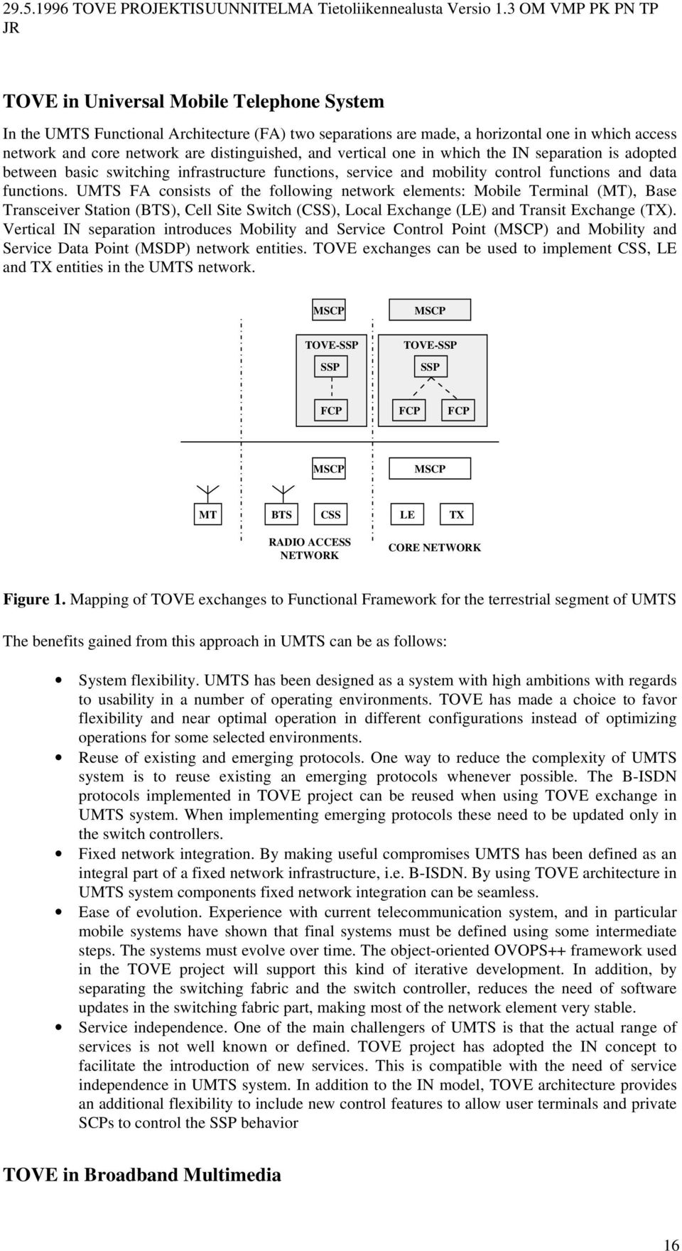 UMTS FA consists of the following network elements: Mobile Terminal (MT), Base Transceiver Station (BTS), Cell Site Switch (CSS), Local Exchange (LE) and Transit Exchange (TX).