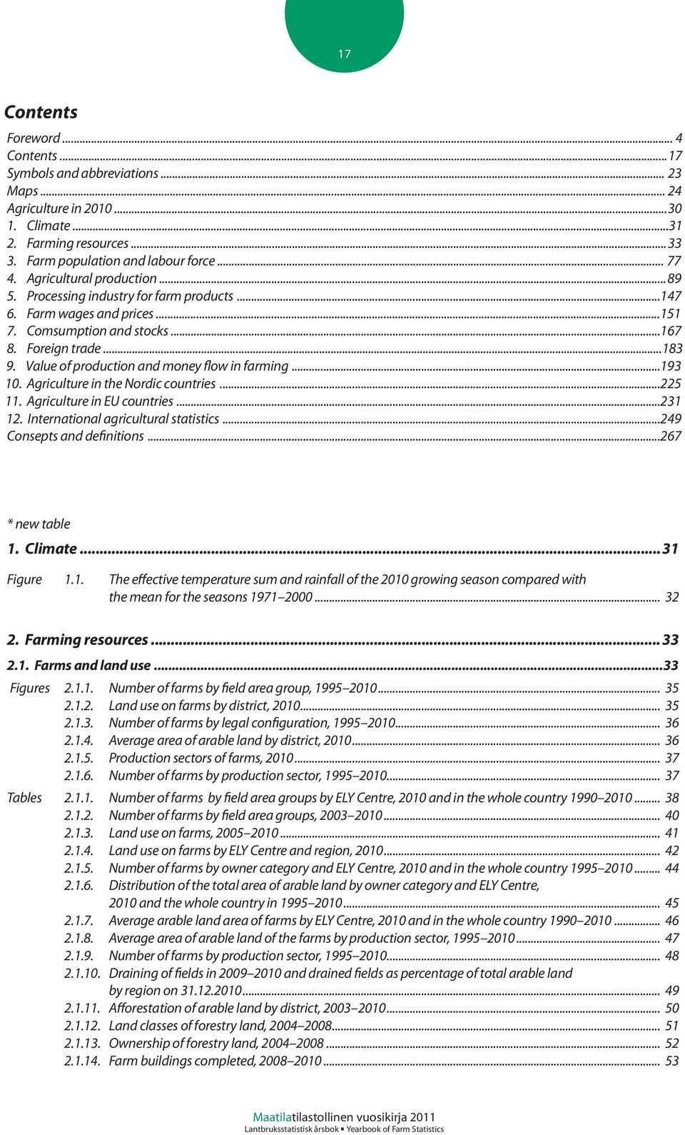 Value of production and money flow in farming...193 10. Agriculture in the Nordic countries...225 11. Agriculture in EU countries...231 12. International agricultural statistics.