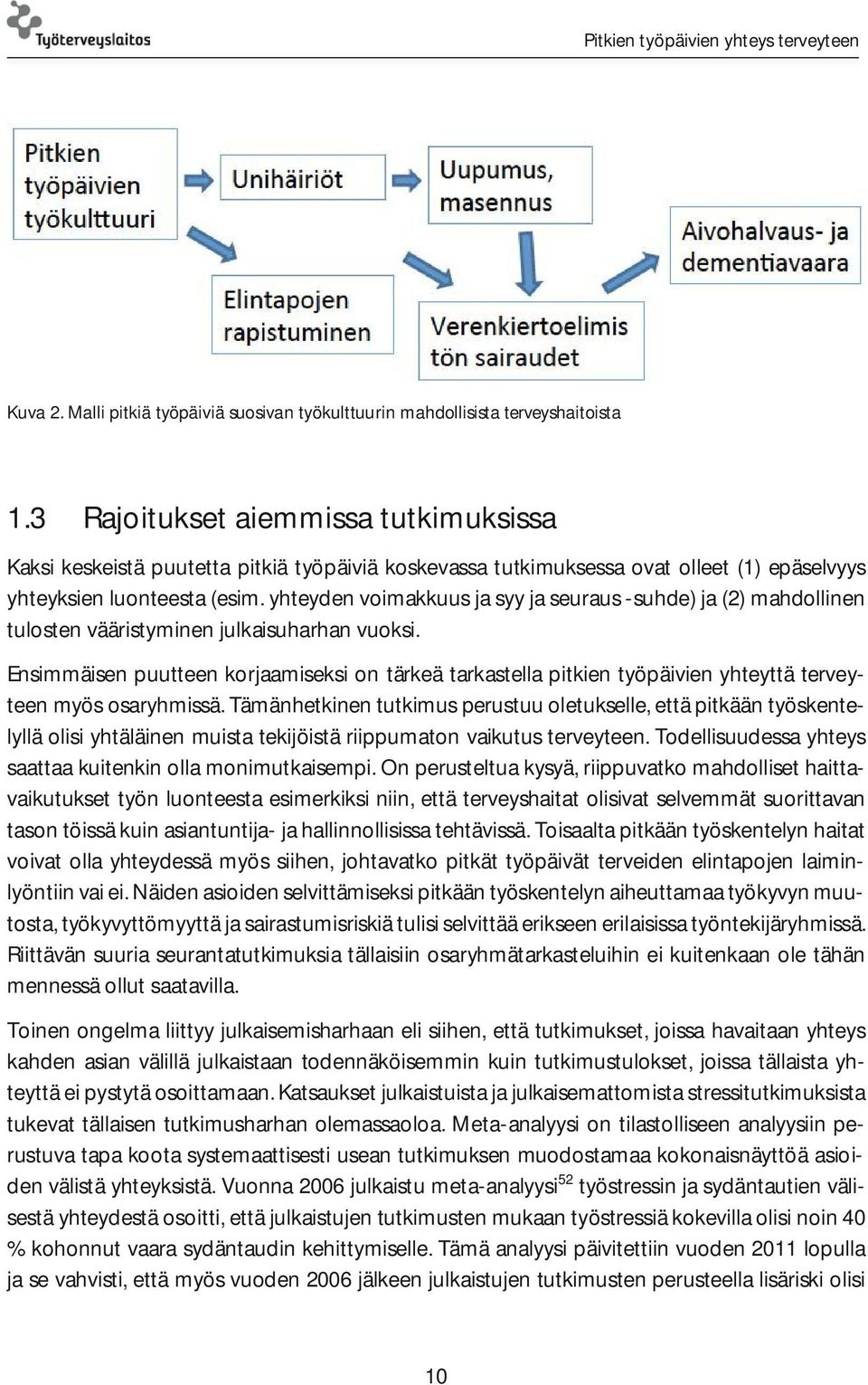 yhteyden voimakkuus ja syy ja seuraus -suhde) ja (2) mahdollinen tulosten vääristyminen julkaisuharhan vuoksi.