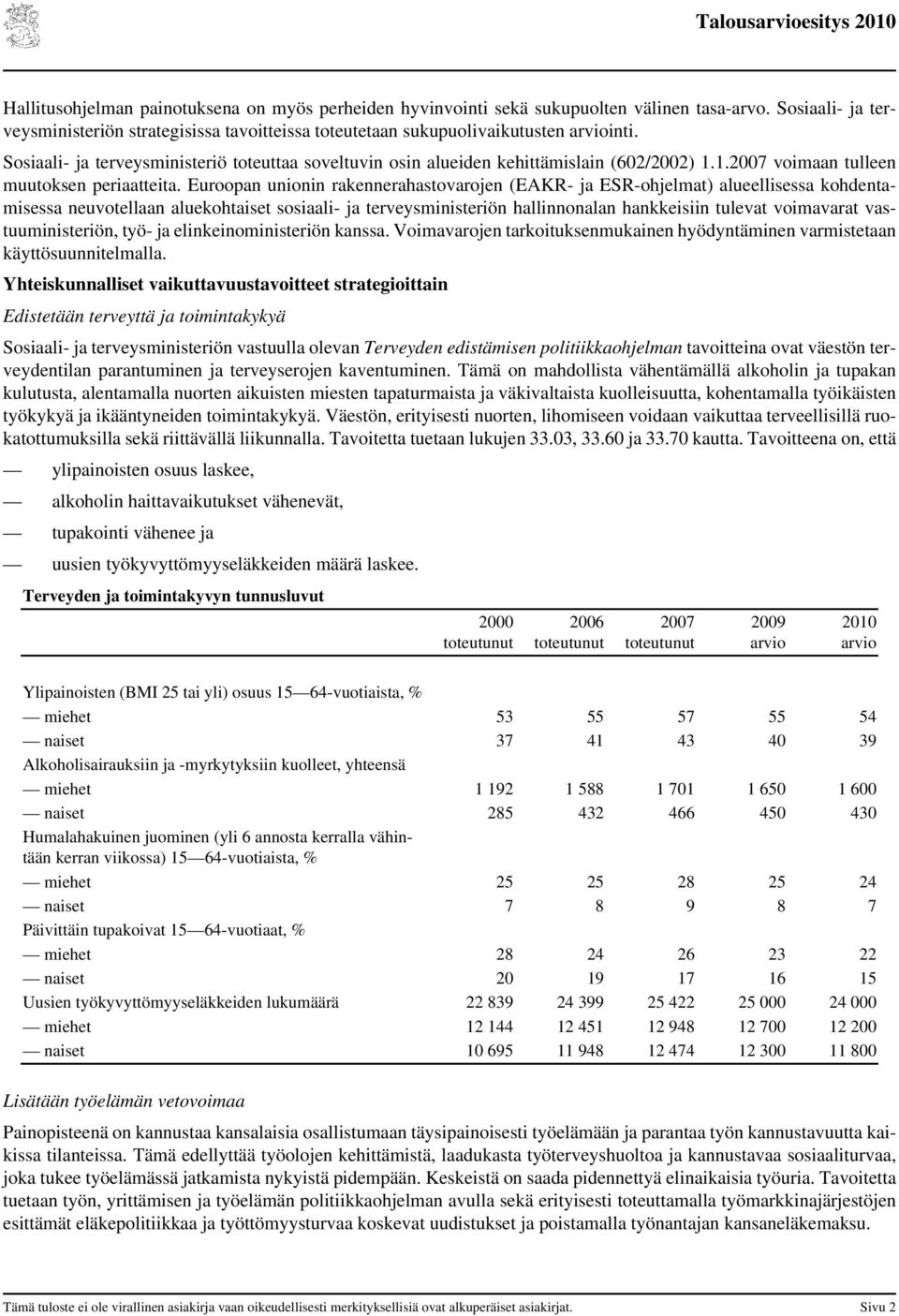 Euroopan unionin rakennerahastovarojen (EAKR- ja ESR-ohjelmat) alueellisessa kohdentamisessa neuvotellaan aluekohtaiset sosiaali- ja terveysministeriön hallinnonalan hankkeisiin tulevat voimavarat