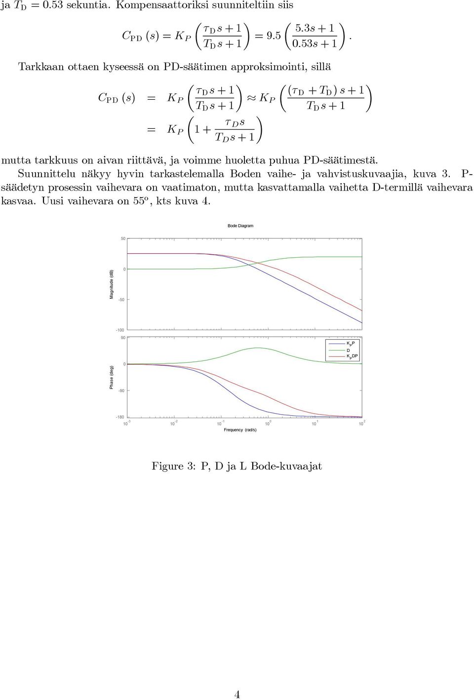 ( D + D ) + PD ( ) = ¼ D + D + µ = + + mutta tarkkuus on aivan riittävä, ja voimme huoletta puhua PD-säätimestä.