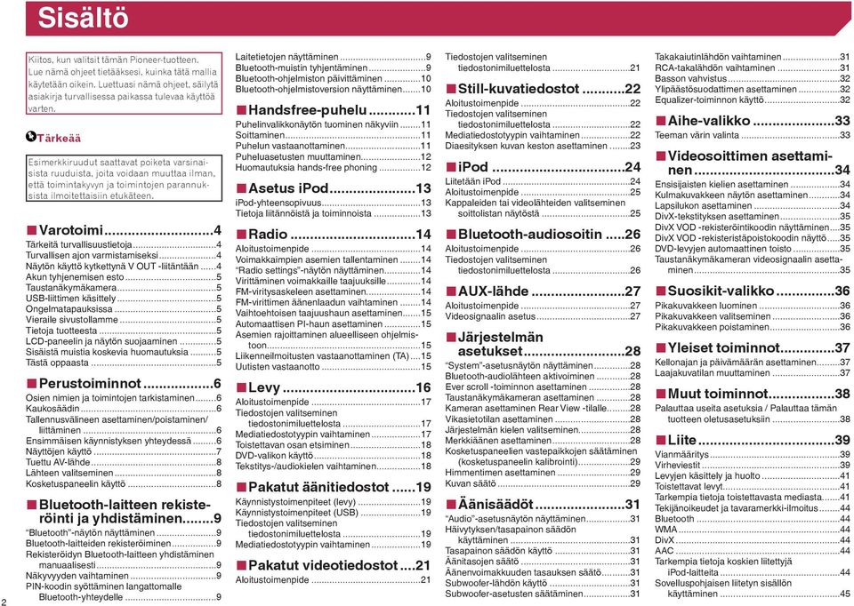 Tärkeää Esimerkkiruudut saattavat poiketa varsinaisista ruuduista, joita voidaan muuttaa ilman, että toimintakyvyn ja toimintojen parannuksista ilmoitettaisiin etukäteen. Varotoimi.