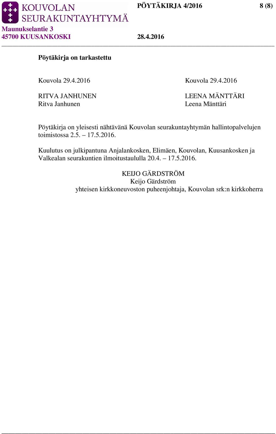 2016 Kouvola 29.4.