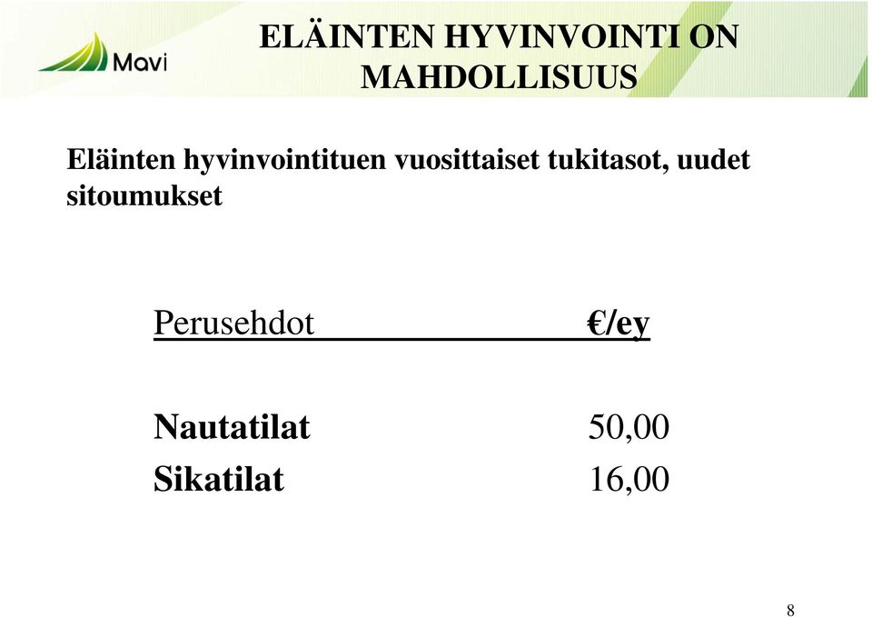 uudet sitoumukset Perusehdot