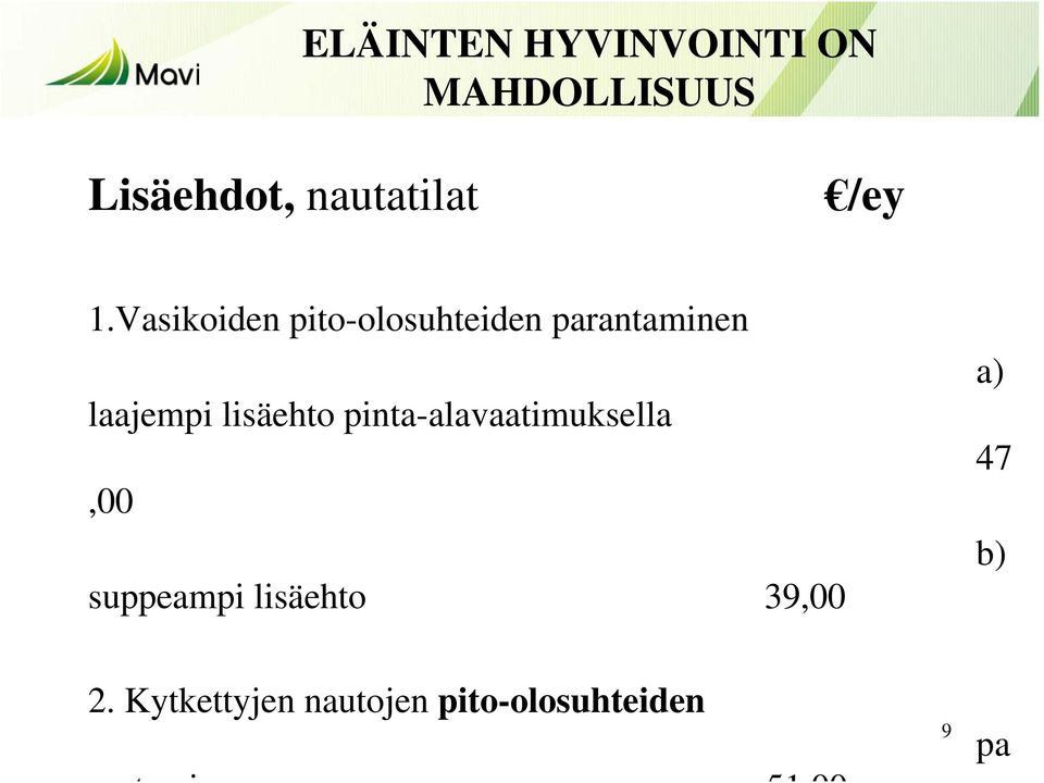 laajempi lisäehto pinta-alavaatimuksella,00