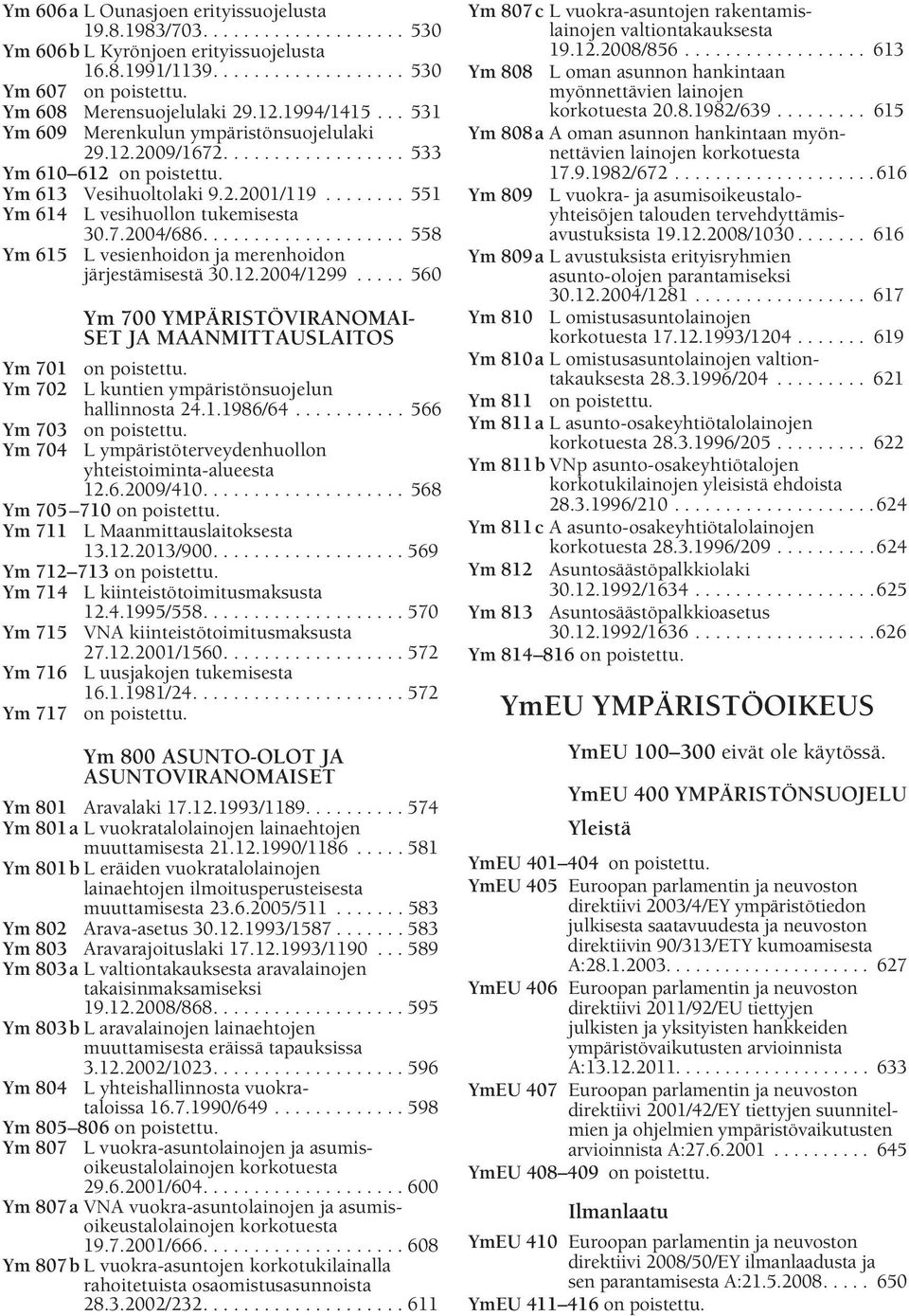 ................... 558 Ym 615 L vesienhoidon ja merenhoidon järjestämisestä 30.12.2004/1299.