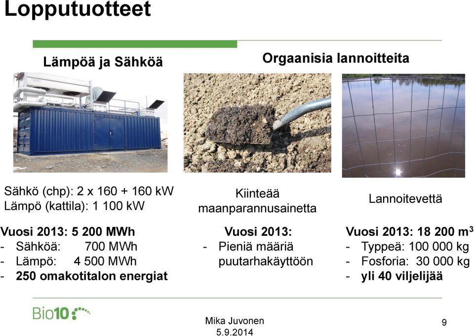 omakotitalon energiat Kiinteää maanparannusainetta Vuosi 2013: - Pieniä määriä