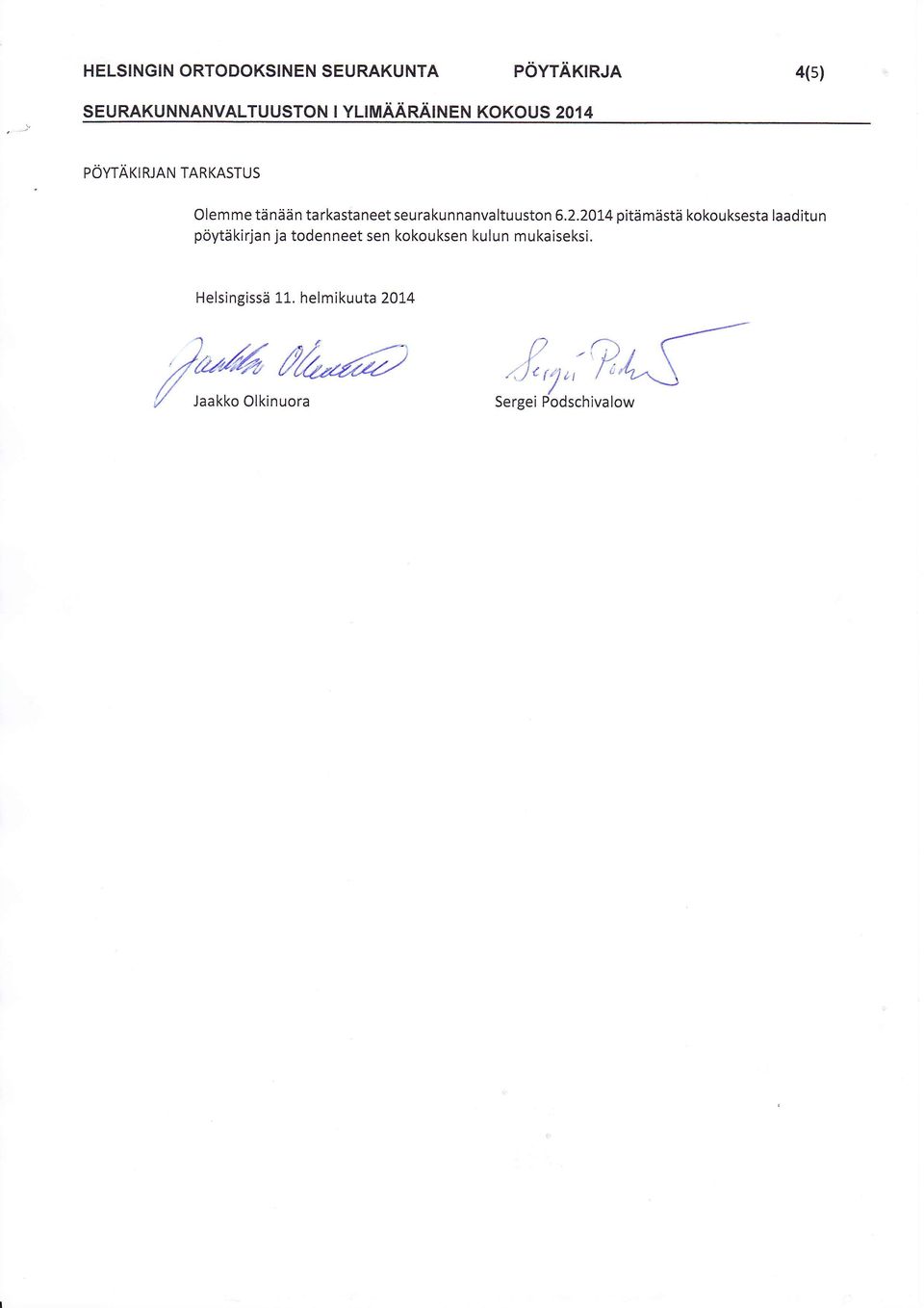 seurakunnanvaltuuston 6.2.