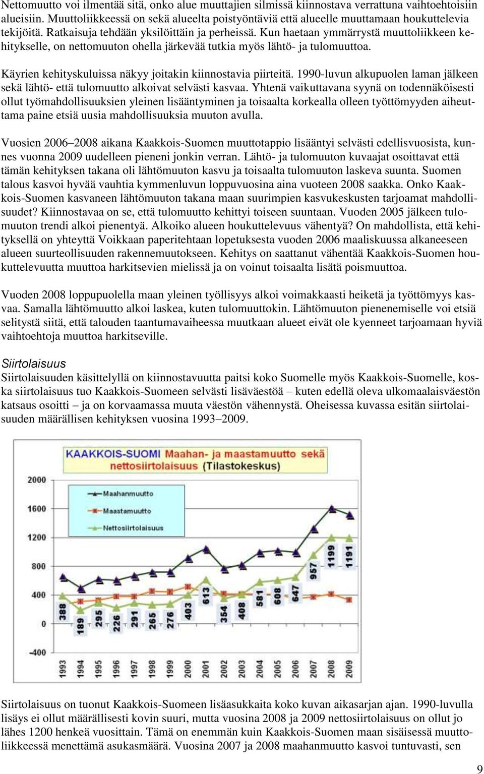 Kun haetaan ymmärrystä muuttoliikkeen kehitykselle, on nettomuuton ohella järkevää tutkia myös lähtö- ja tulomuuttoa. Käyrien kehityskuluissa näkyy joitakin kiinnostavia piirteitä.