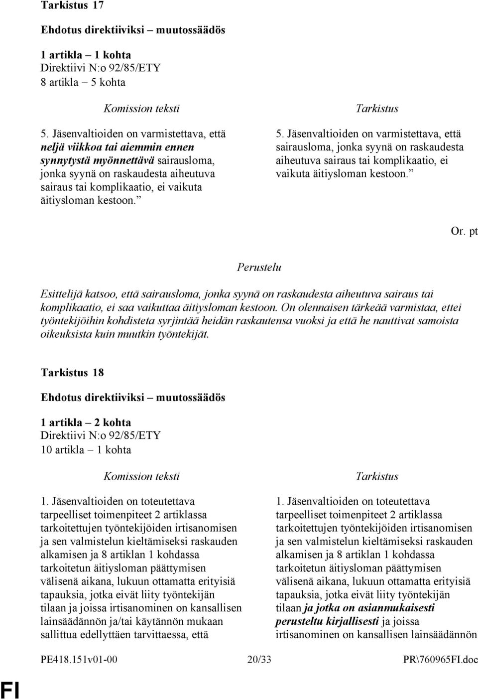 kestoon. 5. Jäsenvaltioiden on varmistettava, että sairausloma, jonka syynä on raskaudesta aiheutuva sairaus tai komplikaatio, ei vaikuta äitiysloman kestoon. Or.