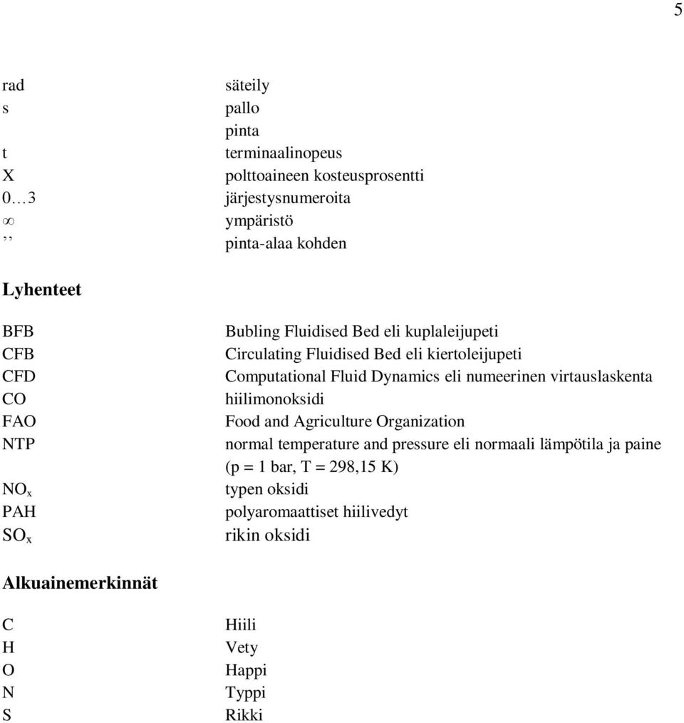 Dynamics eli numeerinen virtauslaskenta hiilimonoksidi Food and Agriculture Organization normal temperature and pressure eli normaali lämpötila