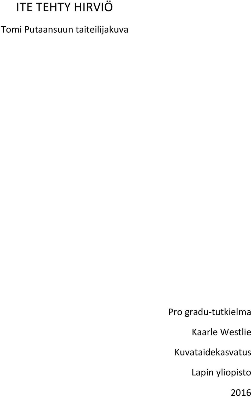 gradu-tutkielma Kaarle Westlie