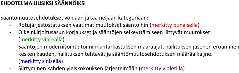 vihreällä) Sääntöjen modernisointi: toiminnantarkastuksen määräajat, hallituksen jäsenen eroaminen kesken kauden, hallituksen