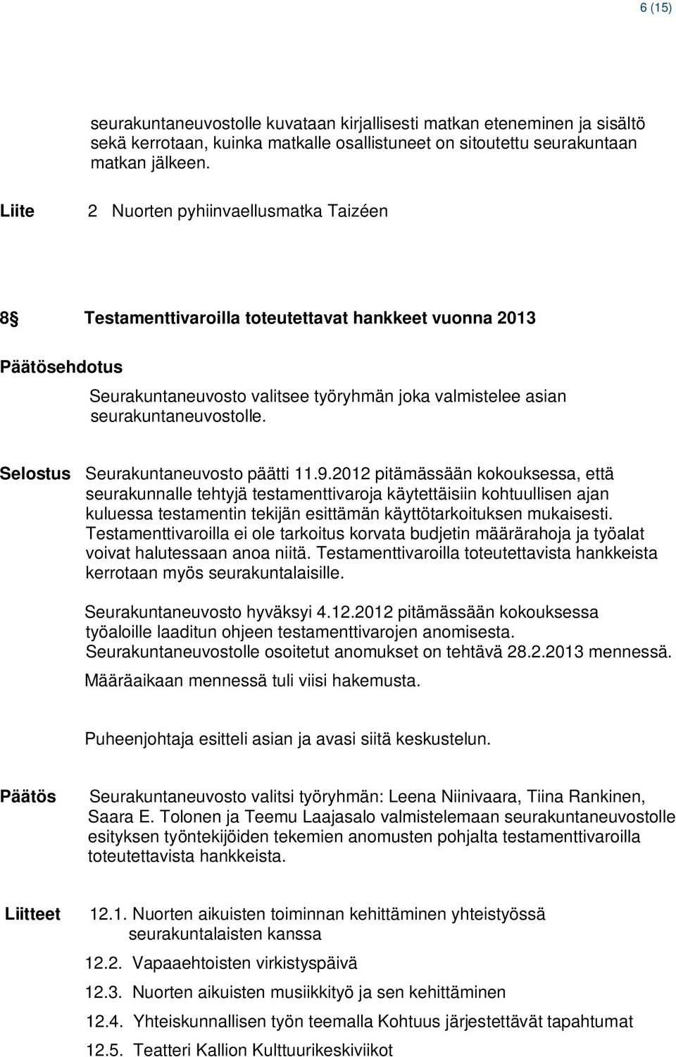 Seurakuntaneuvosto päätti 11.9.