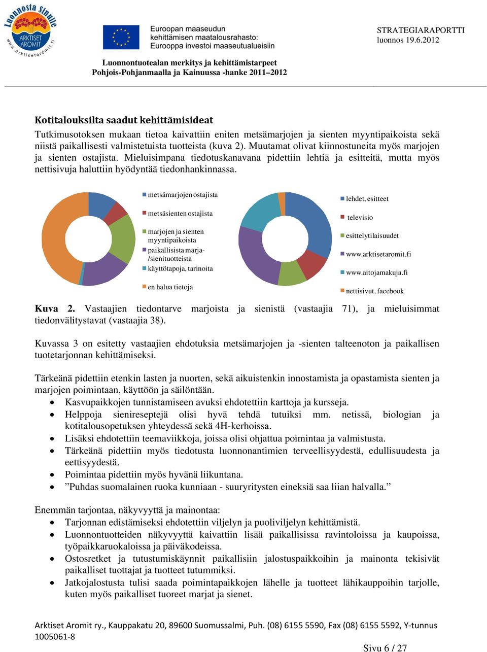 metsämarjojen ostajista metsäsienten ostajista marjojen ja sienten myyntipaikoista paikallisista marja- /sienituotteista käyttötapoja, tarinoita en halua tietoja lehdet, esitteet televisio