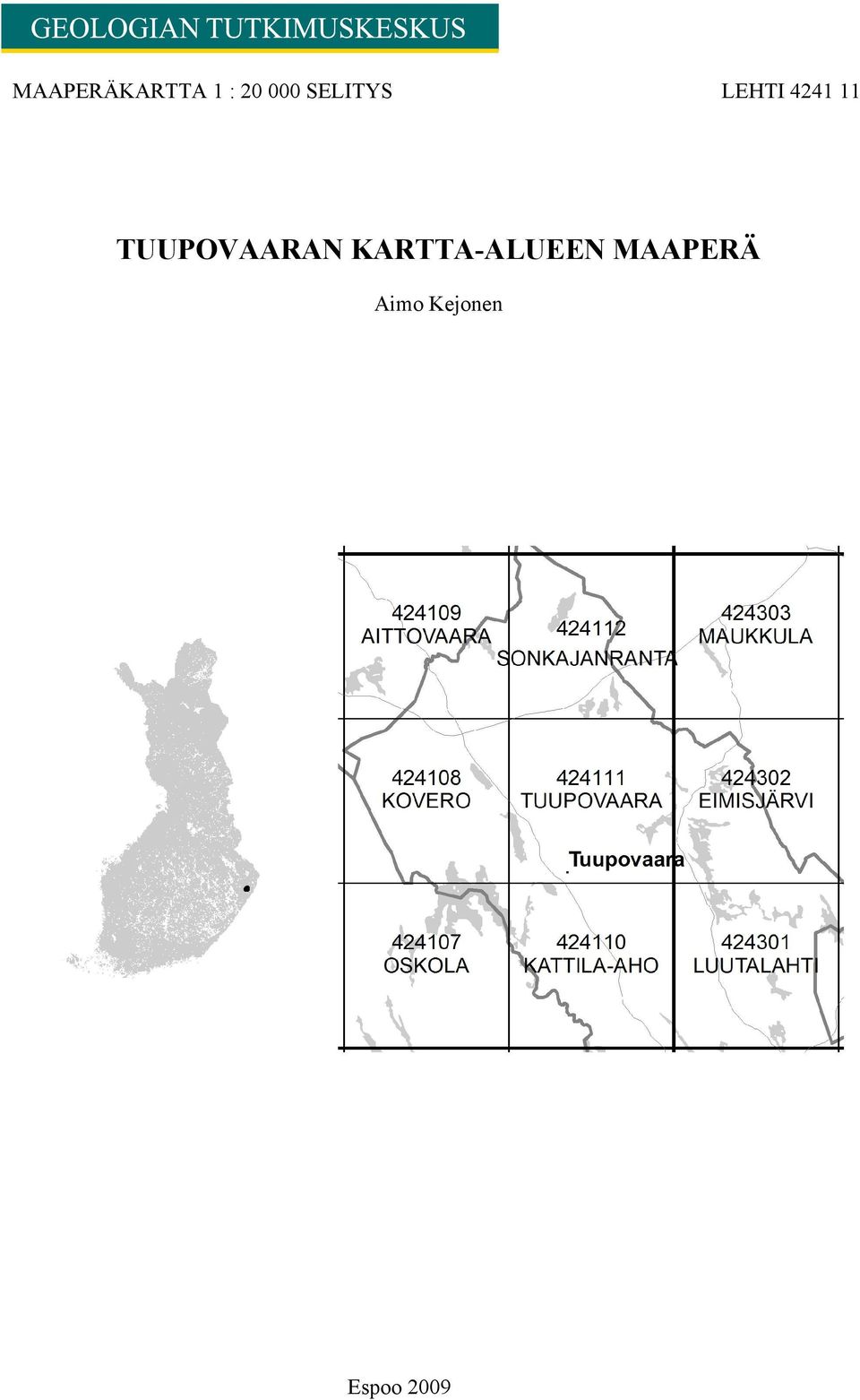 TUUPOVAARAN KARTTA-ALUEEN