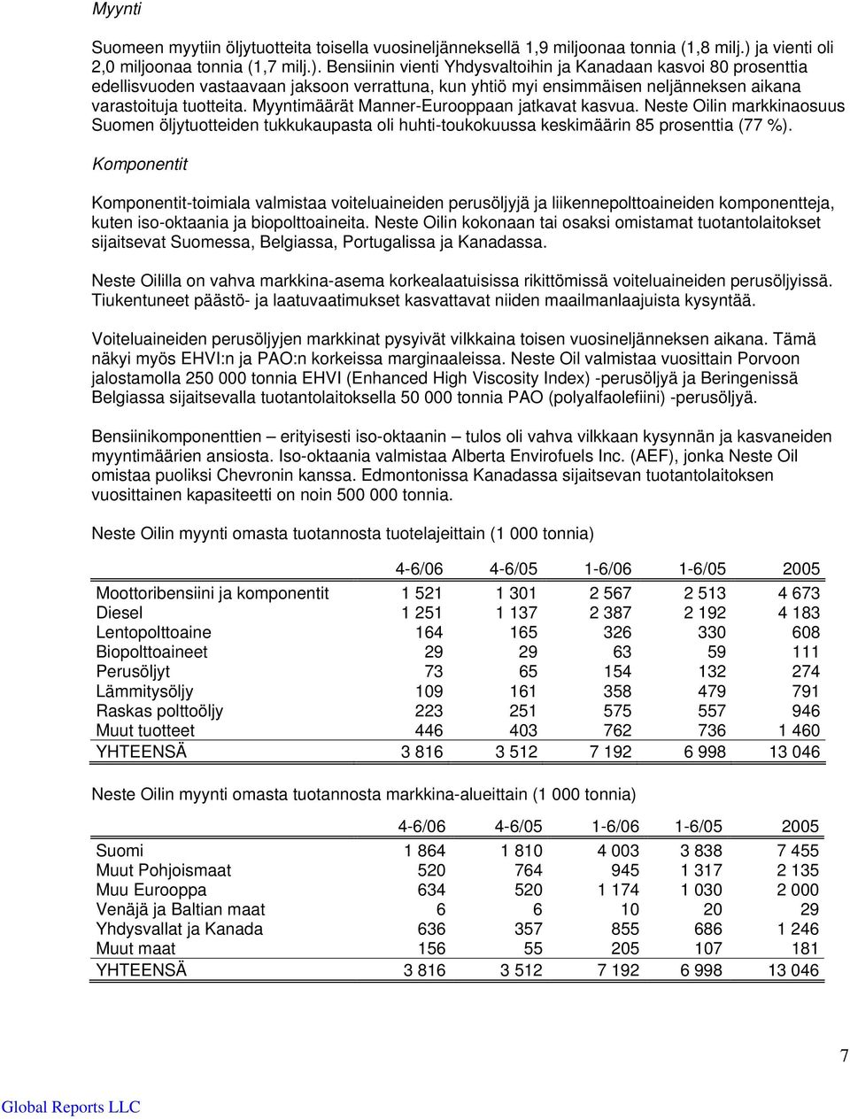 Bensiinin vienti Yhdysvaltoihin ja Kanadaan kasvoi 80 prosenttia edellisvuoden vastaavaan jaksoon verrattuna, kun yhtiö myi ensimmäisen neljänneksen aikana varastoituja tuotteita.