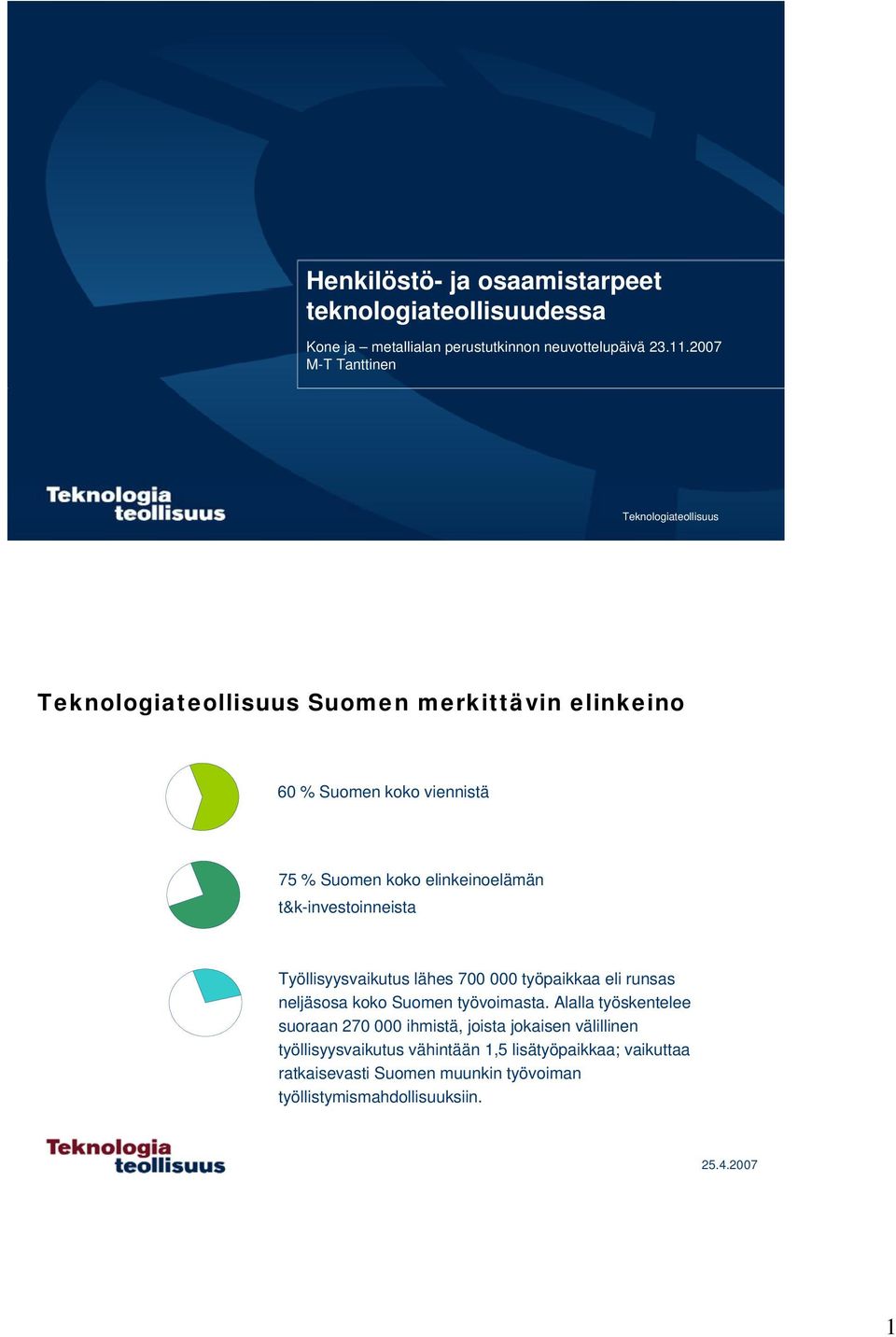 elinkeinoelämän t&k-investoinneista Työllisyysvaikutus lähes 7 työpaikkaa eli runsas neljäsosa koko Suomen työvoimasta.