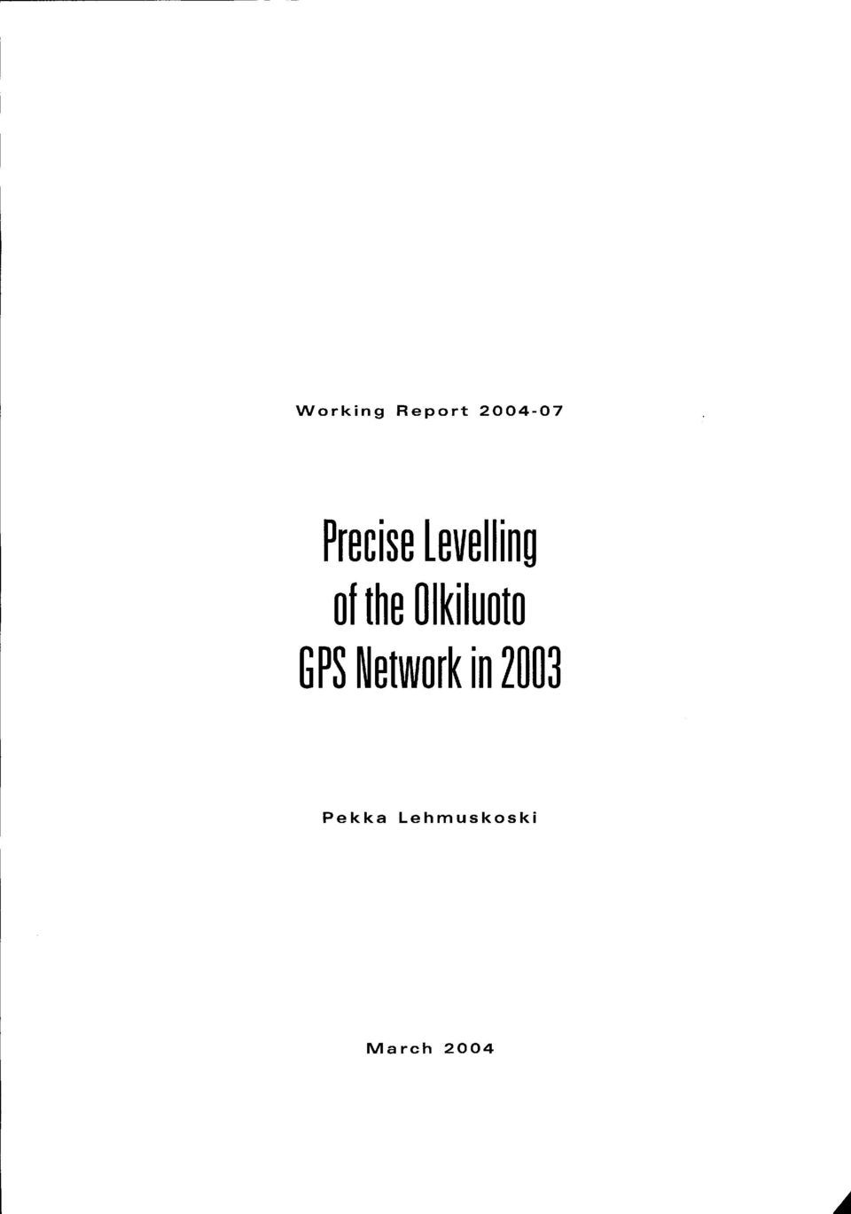 Olkiluoto GPS Network in