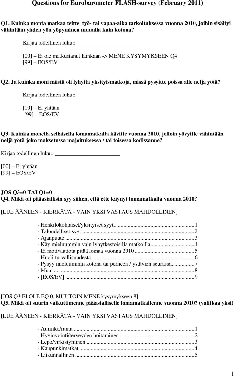 Kirjaa todellinen luku:: [00] Ei ole matkustanut lainkaan -> MENE KYSYMYKSEEN Q4 [99] EOS/EV Q2. Ja kuinka moni näistä oli lyhyitä yksityismatkoja, missä pysyitte poissa alle neljä yötä?