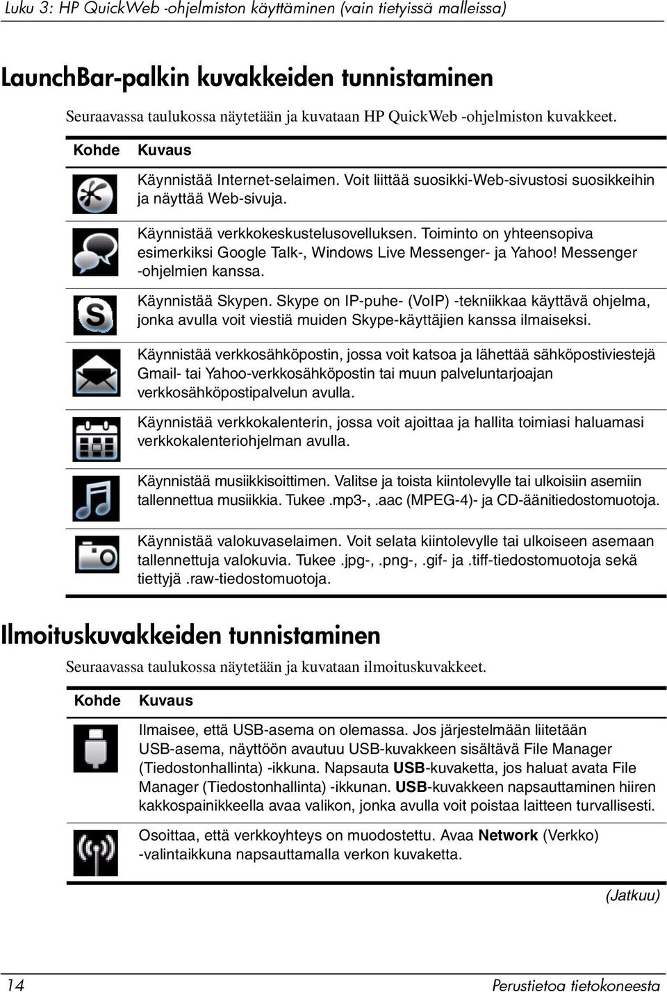 Toiminto on yhteensopiva esimerkiksi Google Talk-, Windows Live Messenger- ja Yahoo! Messenger -ohjelmien kanssa. Käynnistää Skypen.