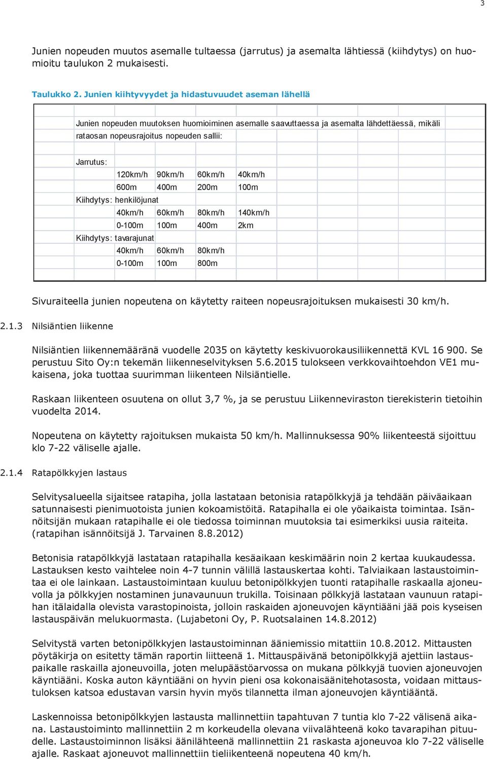 120km/h 90km/h 60km/h 40km/h 600m 400m 200m 100m Kiihdytys: henkilöjunat 40km/h 60km/h 80km/h 140km/h 0-100m 100m 400m 2km Kiihdytys: tavarajunat 40km/h 60km/h 80km/h 0-100m 100m 800m Sivuraiteella