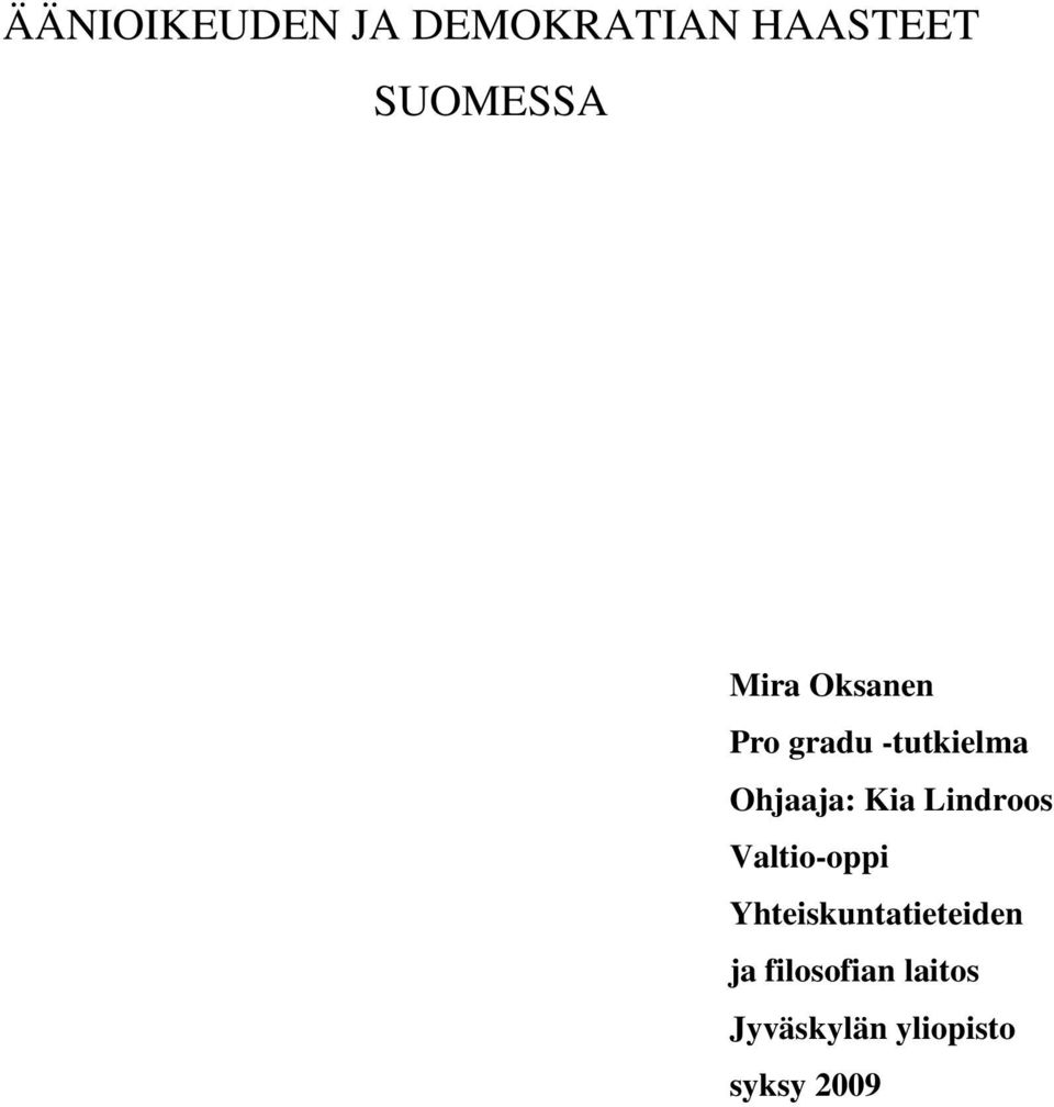 Lindroos Valtio-oppi Yhteiskuntatieteiden ja
