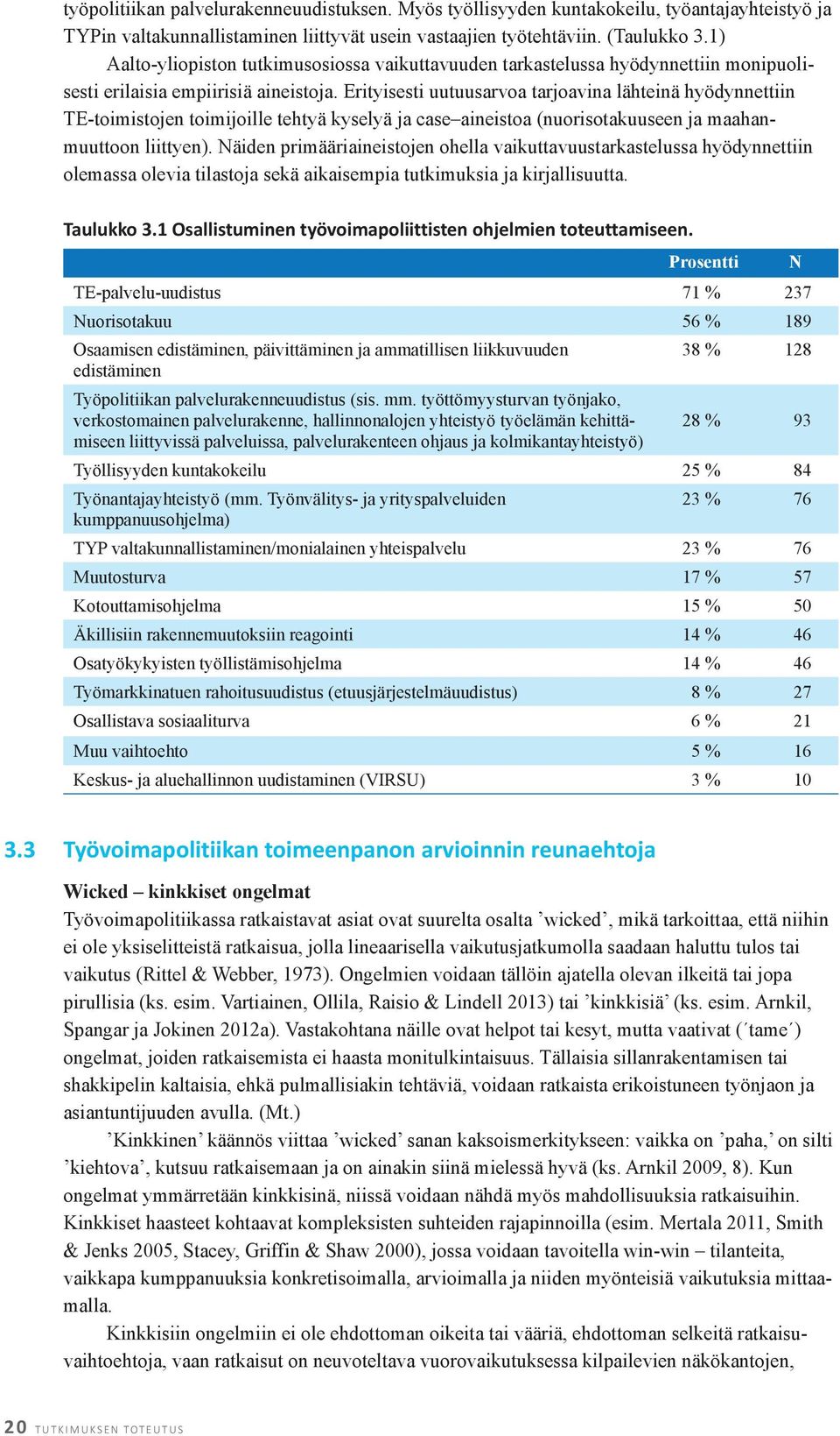 Erityisesti uutuusarvoa tarjoavina lähteinä hyödynnettiin TE-toimistojen toimijoille tehtyä kyselyä ja case aineistoa (nuorisotakuuseen ja maahanmuuttoon liittyen).