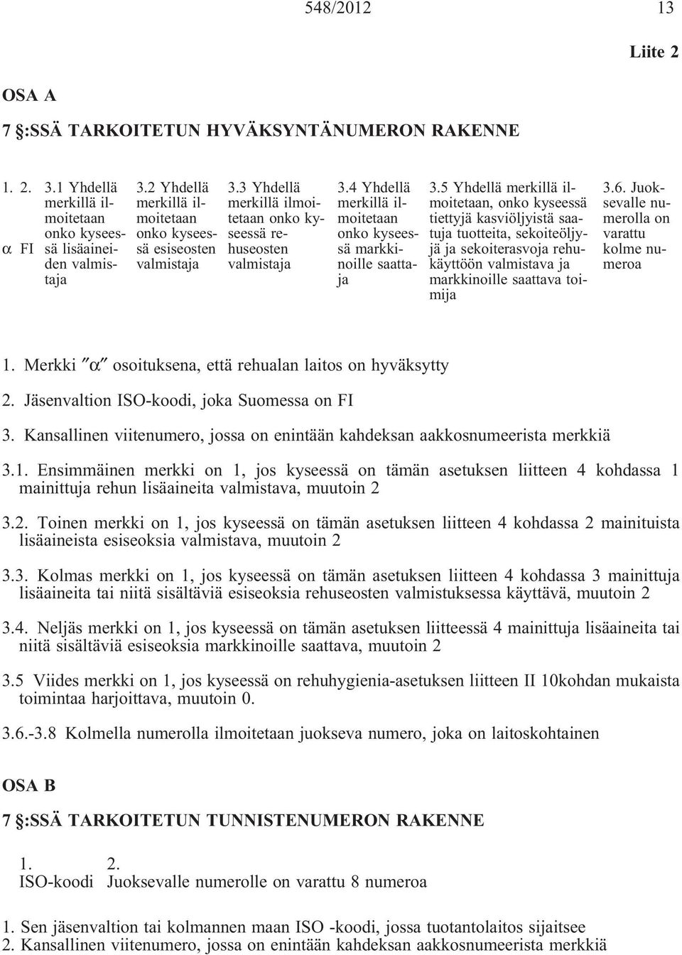 4 Yhdellä merkillä ilmoitetaan onko kyseessä markkinoille saattaja 3.