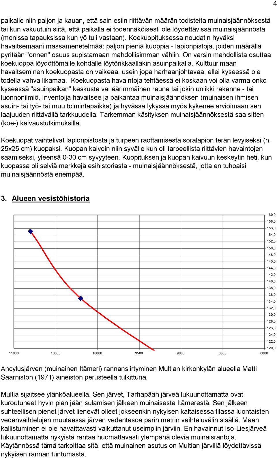 Koekuopituksessa noudatin hyväksi havaitsemaani massamenetelmää: paljon pieniä kuoppia - lapionpistoja, joiden määrällä pyritään "onnen" osuus supistamaan mahdollisimman vähiin.