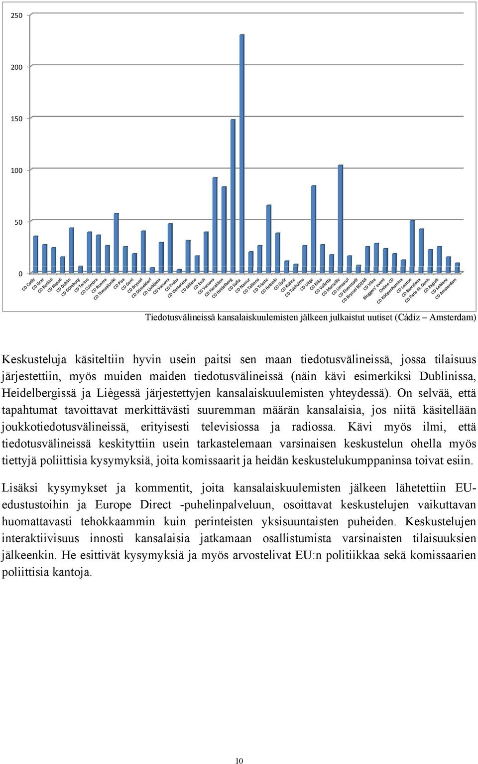 On selvää, että tapahtumat tavoittavat merkittävästi suuremman määrän kansalaisia, jos niitä käsitellään joukkotiedotusvälineissä, erityisesti televisiossa ja radiossa.