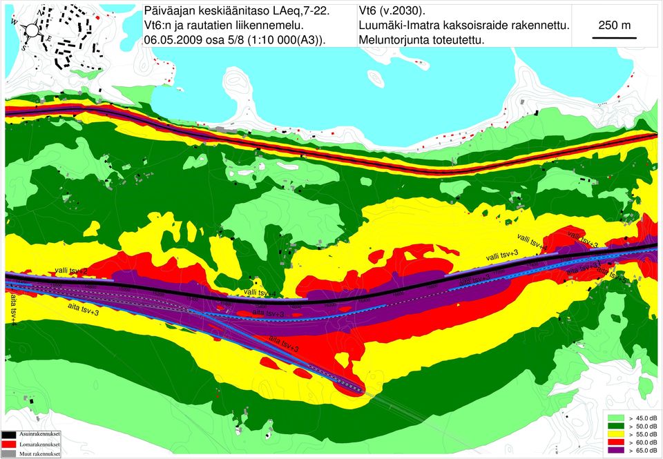 Vt6:n ja rautatien liikennemelu. 06.05.2009 osa 5/8 (1:10 000(A3)).