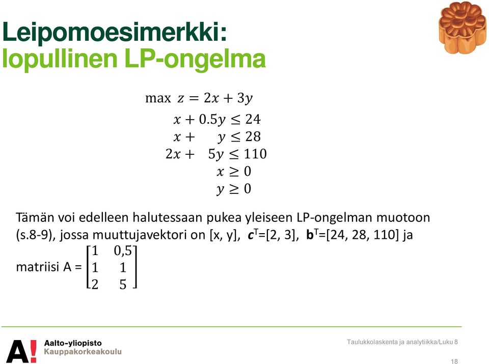 yleiseen LP-ongelman muotoon (s.