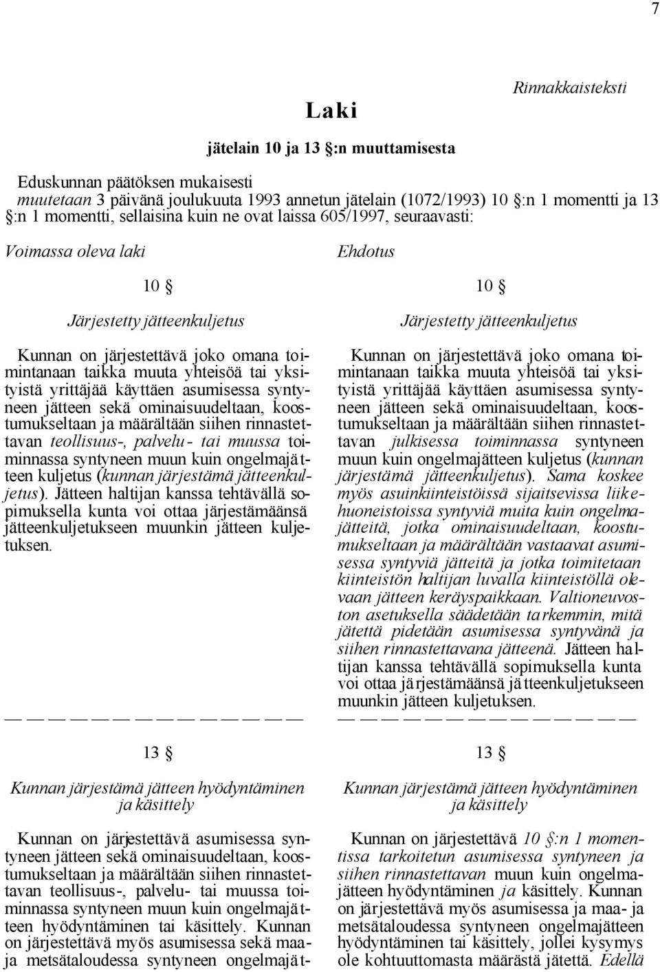 muuta yhteisöä tai yksimintanaan taikka muuta yhteisöä tai yksi- Kunnan on järjestettävä joko omana toityistä yrittäjää käyttäen asumisessa syntyneen jätteen sekä ominaisuudeltaan, koosneen jätteen