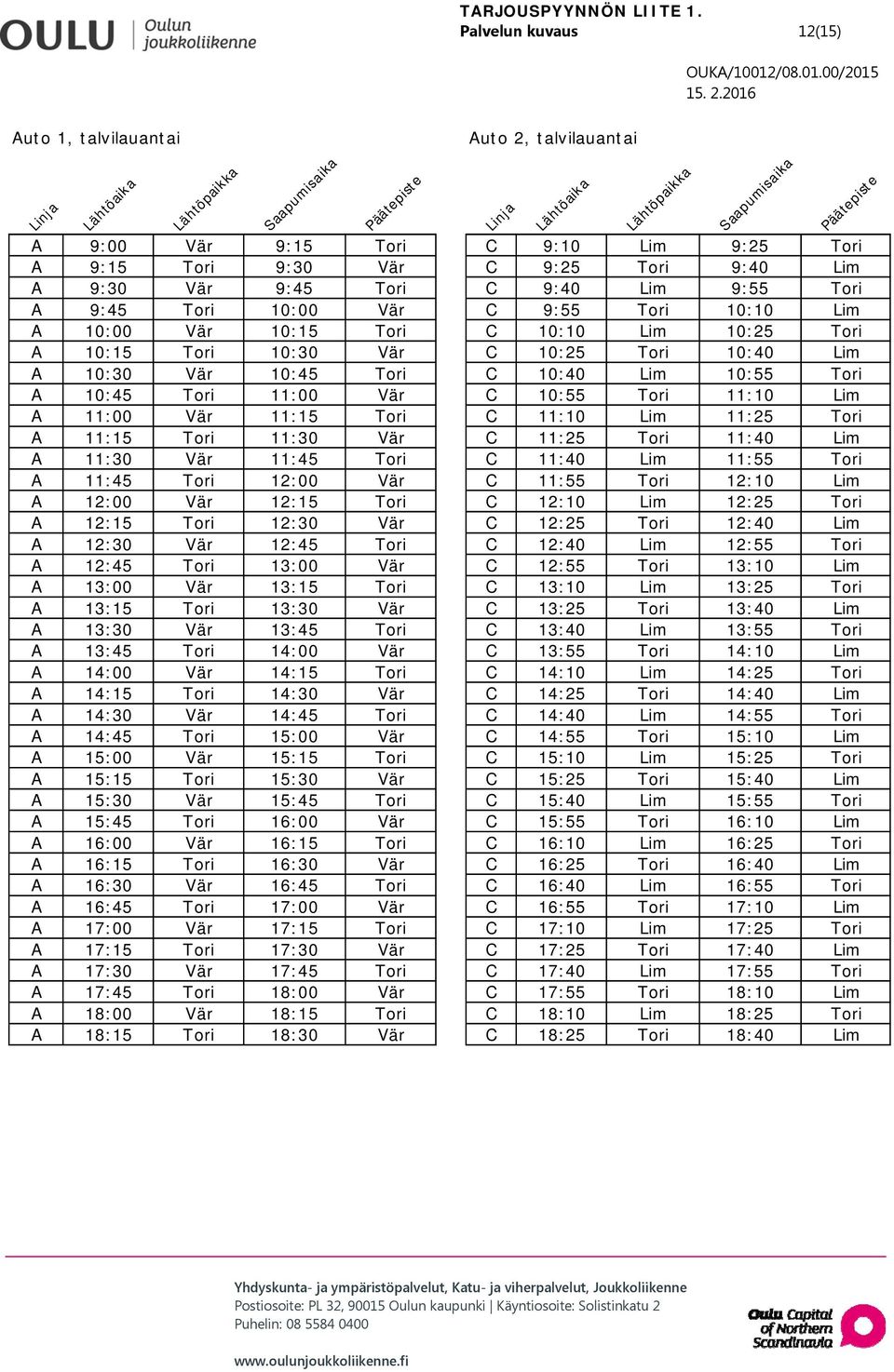 Tori 10:10 Lim A 10:00 Vär 10:15 Tori C 10:10 Lim 10:25 Tori A 10:15 Tori 10:30 Vär C 10:25 Tori 10:40 Lim A 10:30 Vär 10:45 Tori C 10:40 Lim 10:55 Tori A 10:45 Tori 11:00 Vär C 10:55 Tori 11:10 Lim