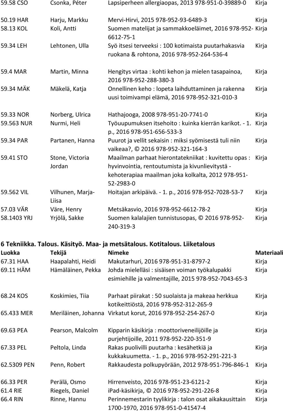 34 LEH Lehtonen, Ulla Syö itsesi terveeksi : 100 kotimaista puutarhakasvia ruokana & rohtona, 2016 978-952-264-536-4 59.