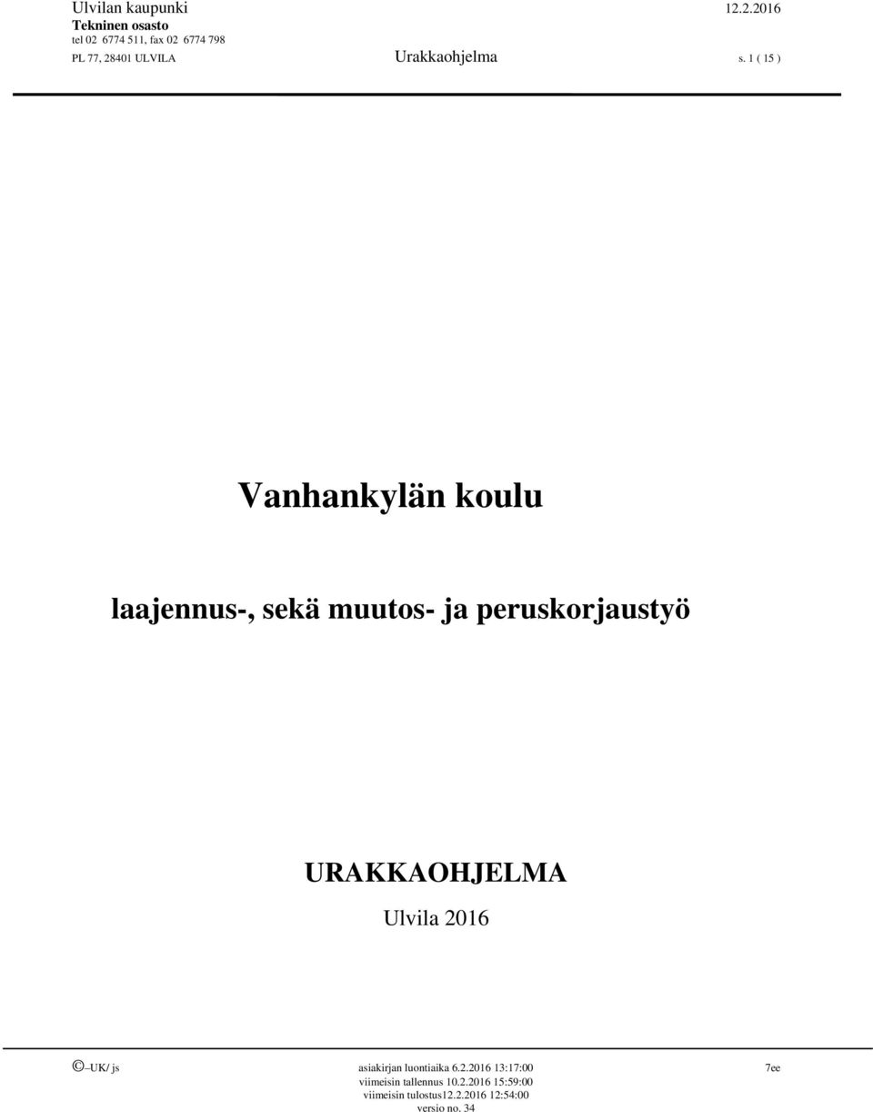 Urakkaohjelma s.