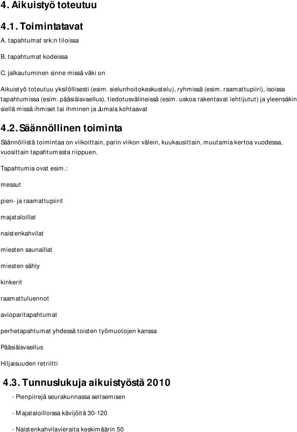 uskoa rakentavat lehtijutut) ja yleensäkin siellä missä ihmiset tai ihminen ja Jumala kohtaavat 4.2.