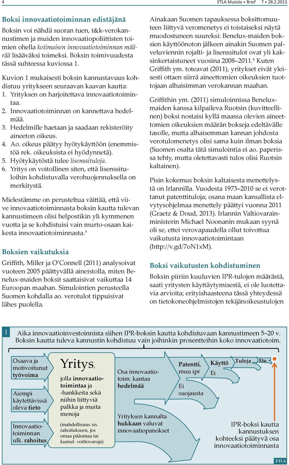 toimeksi. Boksin toimivuudesta tässä suhteessa kuviossa 1. Kuvion 1 mukaisesti boksin kannustavuus kohdistuu yritykseen seuraavan kaavan kautta: 1. Yrityksen on harjoitettava innovaatiotoimintaa. 2.