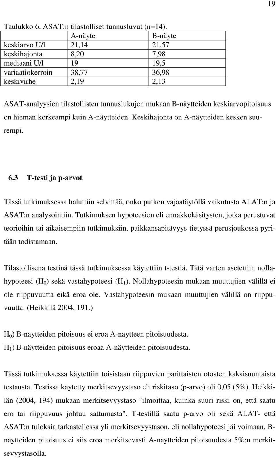 B-näytteiden keskiarvopitoisuus on hieman korkeampi kuin A-näytteiden. Keskihajonta on A-näytteiden kesken suurempi. 6.