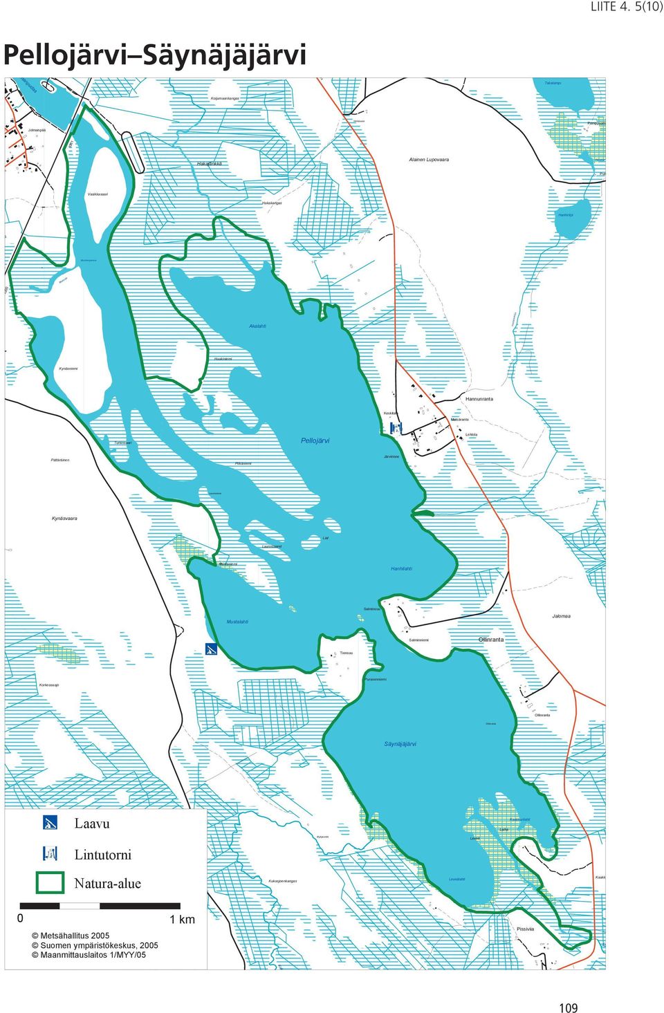 Mustanojansuu Mustaoja 1 Akalahti Hanhiriivinoja Huukiniemi Kynäsniemi Hannunranta Keskitalo Metsäranta Turkinsaari Pellojärvi Lehtola Pättäräinen Pitkäniemi Järvirinne